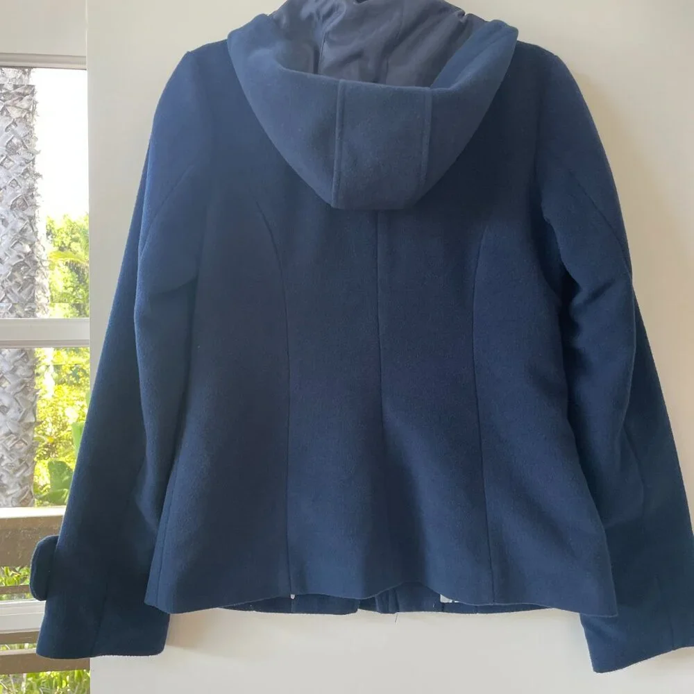 Tulle Orignal Clothing Anthropologie ‎ Navy Hooded Toggle Coat, Size M